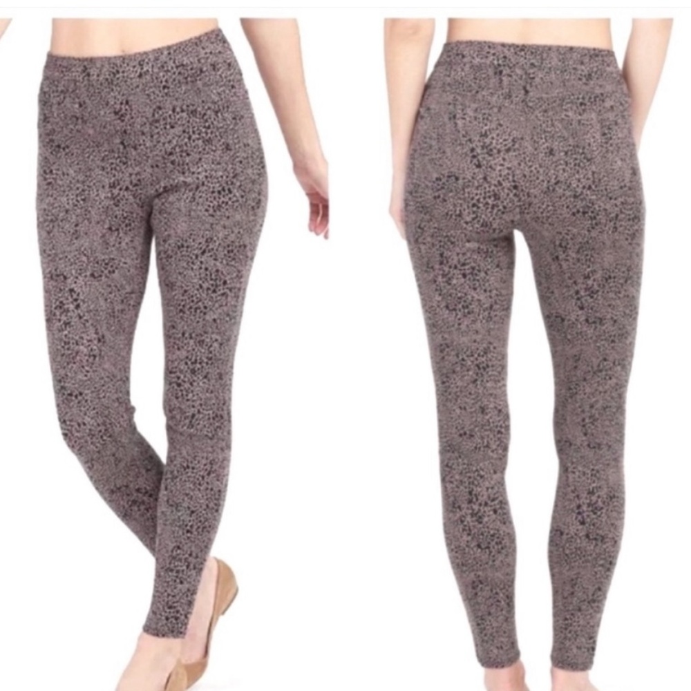 SPANX Ankle Jean-ish Leggings Desert Dot Animal Print Size Small Casual Fall